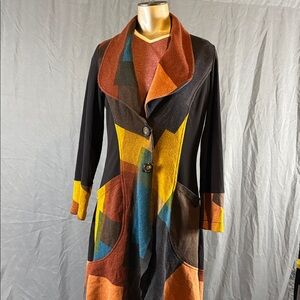 Vintage Joseph Ribkoff Size 6 Knit Geometric Detail Cardigan